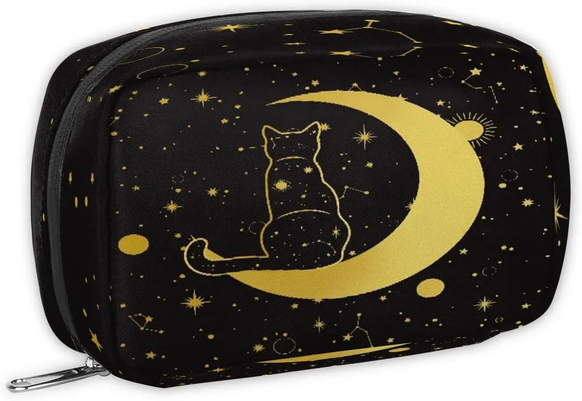 Kids Toiletry Bag for Boys, Small Cute Black Cat Wash Bag for Little Young Boys Waterproof Cosmetic Weekender Bag Toddler Traveling Toiletries