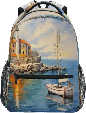 Kigai Seaport Travel Backpack for Men and Women Lightweight College Laptop Backpack Business Computer Bag Shoulder Bag Casual Daypack