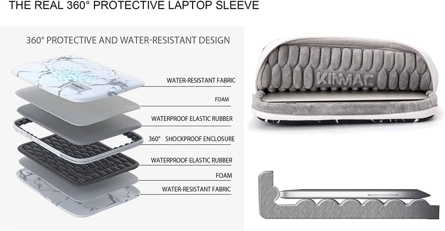 Kinmac 360° Protective Laptop Sleeve Case Bag Cover with Handle for MacBook Pro 16 inch,16 inch HP,Lenovo,Dell,ASUS,Acer Ultrabook and Business Laptop (KF-03)
