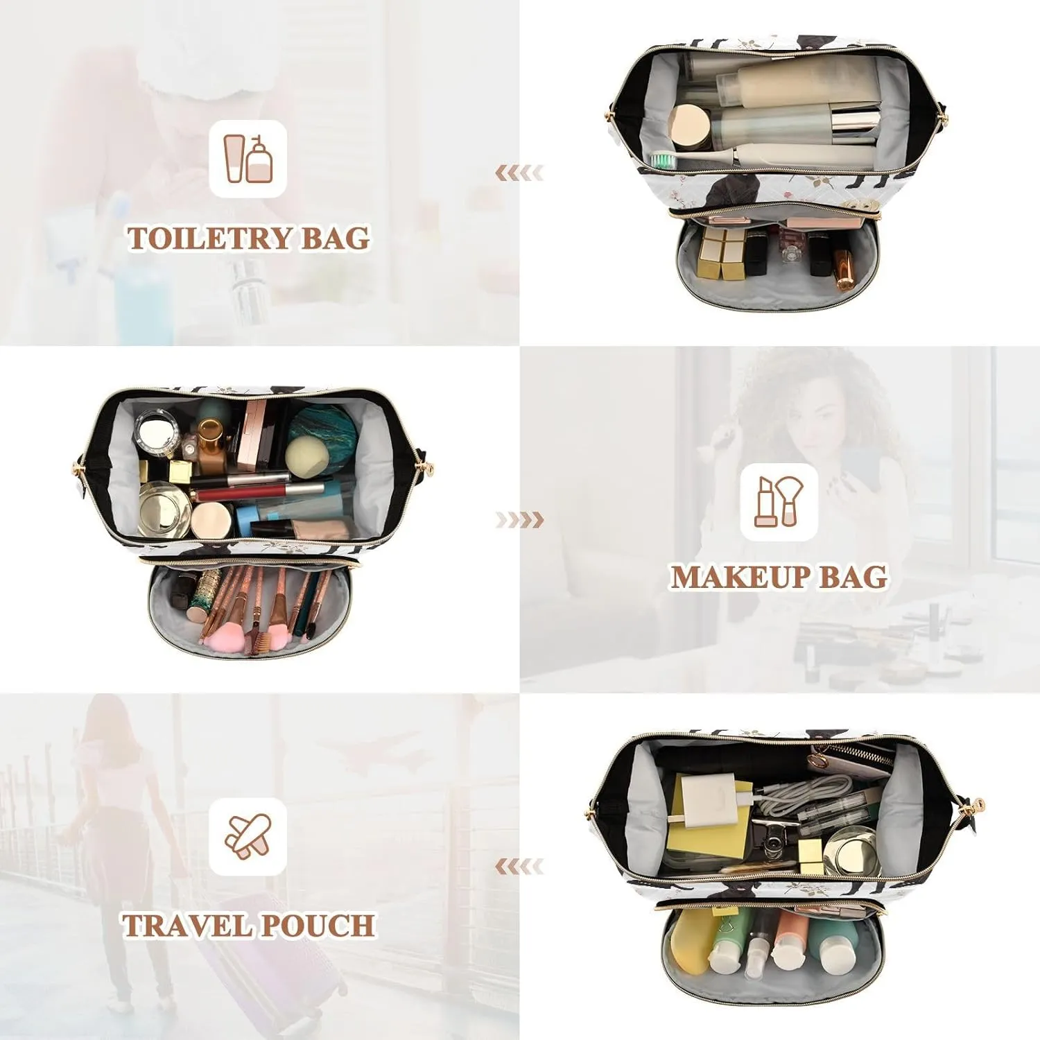 KLL Labrador Retriever Dogs White Toiletry Bags Lightweight Large Capacity Travel Women's Coin Change Purse for Travel Organizer