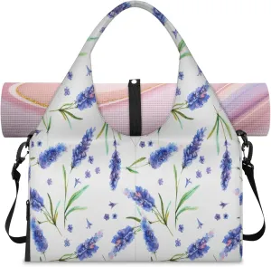 KOBLEN Yoga Gym Bags for Women Duffel Bag with Shoe Compartment and Yoga Mat Portable Weekender Bags for Pilates Travel Offices Workout Beach