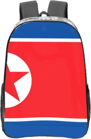 Korean Flag Transparent Backpack-16-Inch Pvc Clear Backpack With Side Pockets,Black