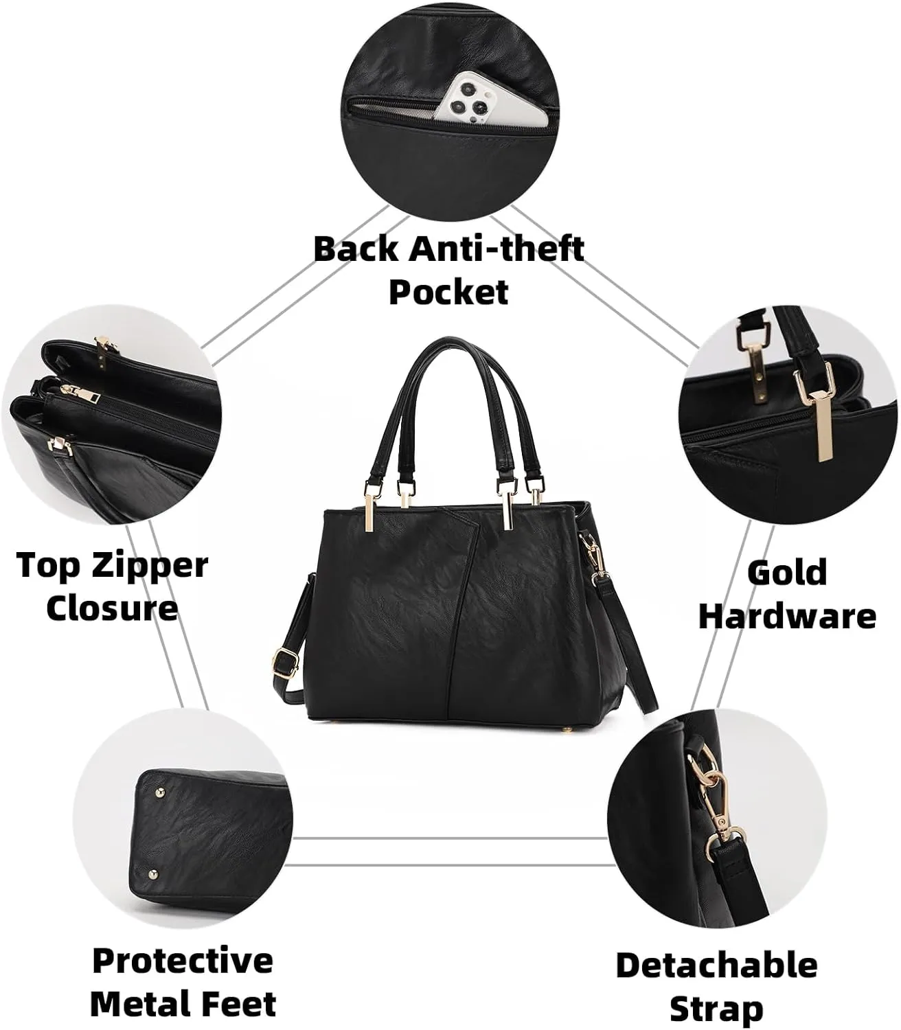 KouLi Buir Hobo, PU Leather Purses and Handbags - Shoulder, Crossbody, Top Handle, Tote Bags for Women