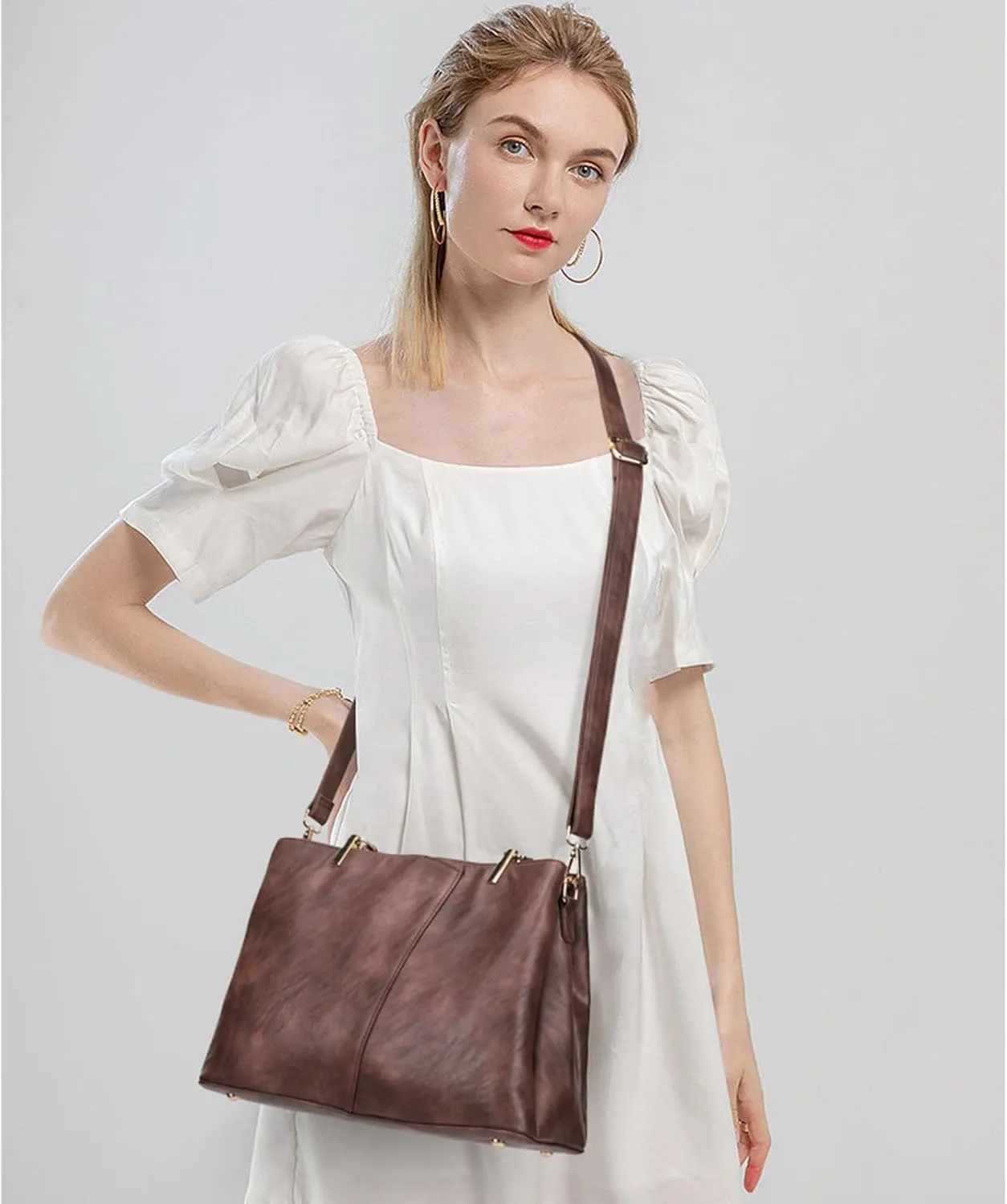 KouLi Buir Hobo, PU Leather Purses and Handbags - Shoulder, Crossbody, Top Handle, Tote Bags for Women