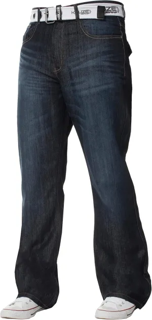 Kruze New Mens Bootcut Jeans Flare Wide Leg Denim Pants Big King All Waist Sizes