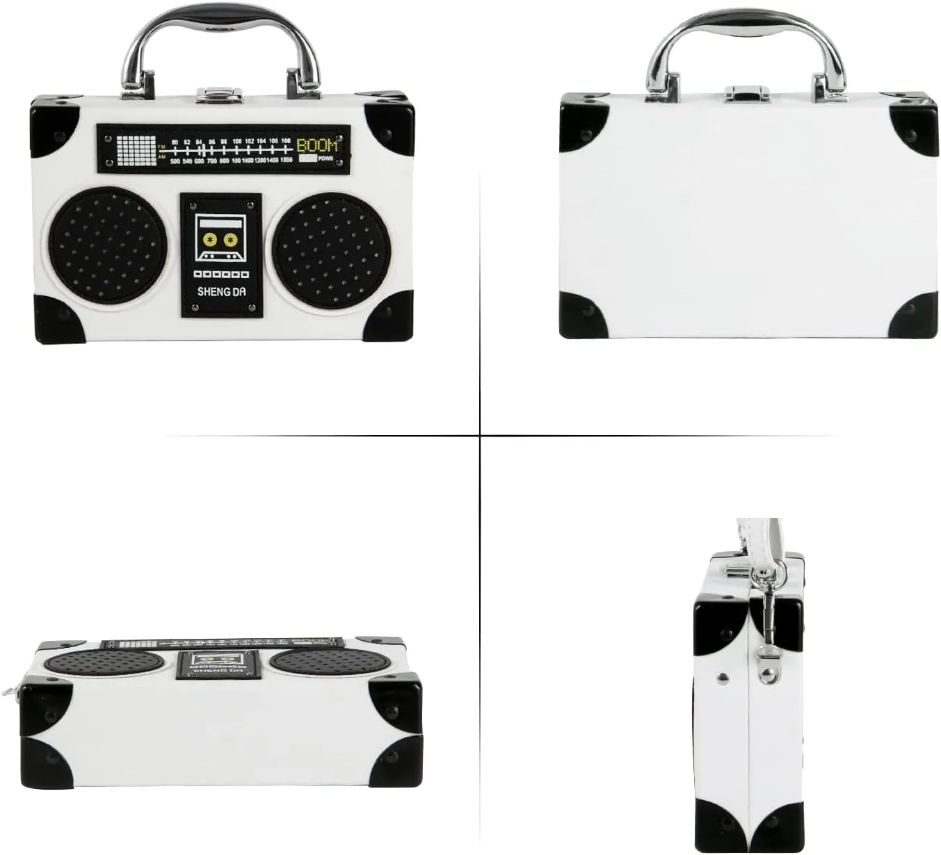 KUANG! Women Retro Radio Shaped Clutch Hundred Dollar Bill Box Shoulder Bag Elegant Evening Crossbody Handbag