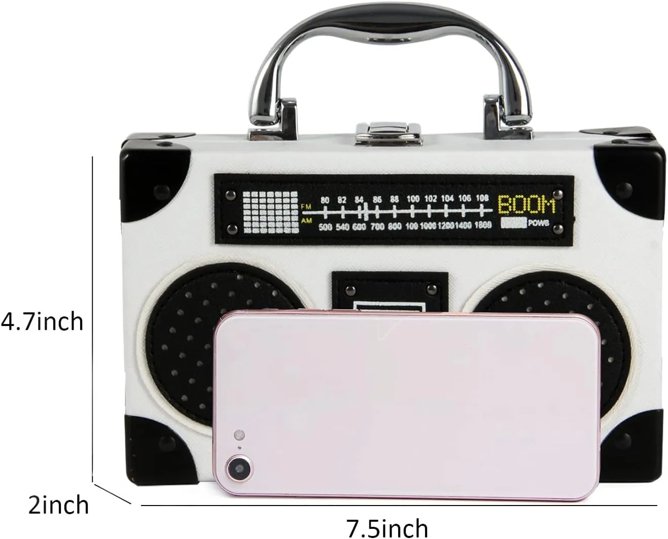 KUANG! Women Retro Radio Shaped Clutch Hundred Dollar Bill Box Shoulder Bag Elegant Evening Crossbody Handbag
