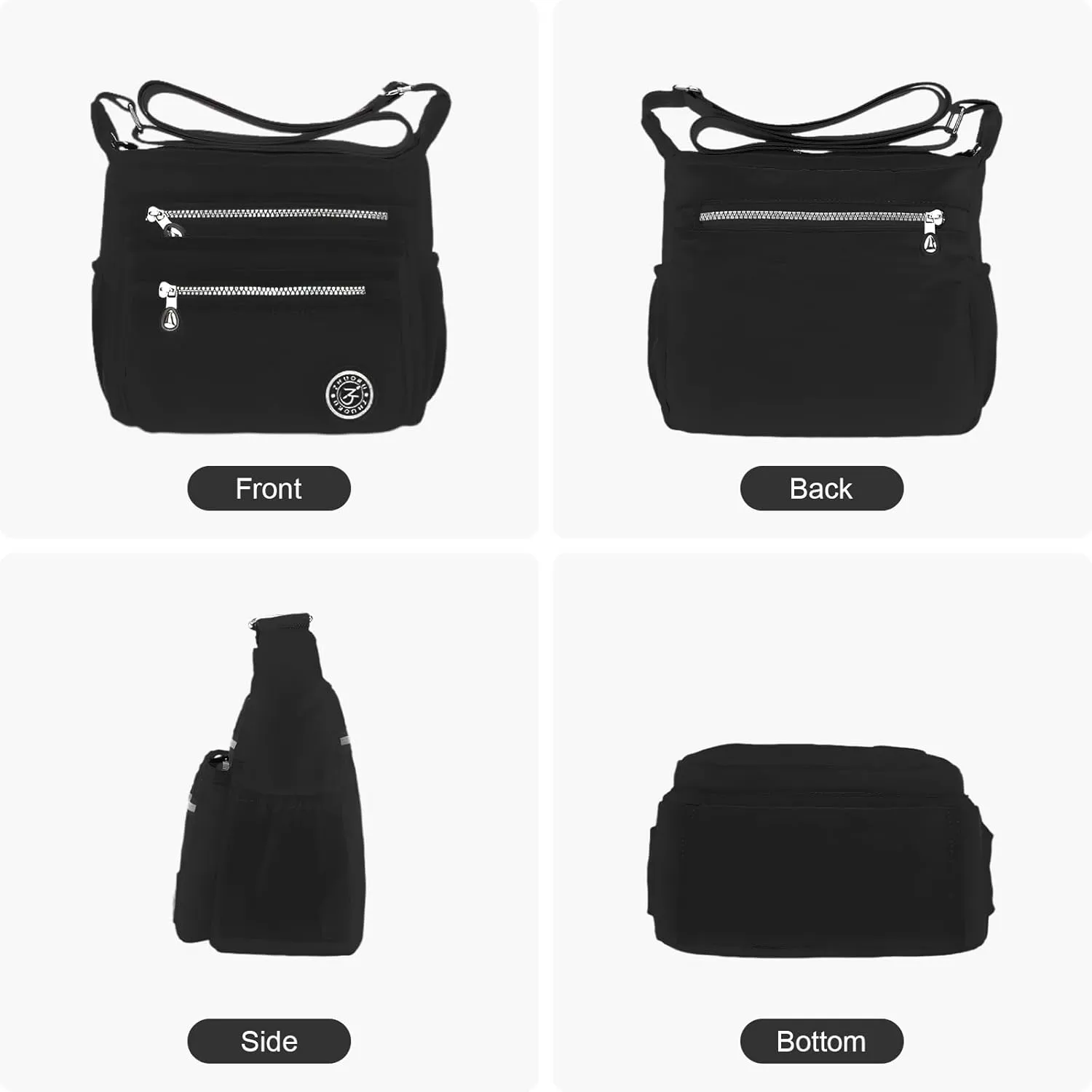 KXF Women's Waterproof Nylon Casual Crossbody Shoulder Messenger Bag Travel Purse Handbag with Multi Pocket