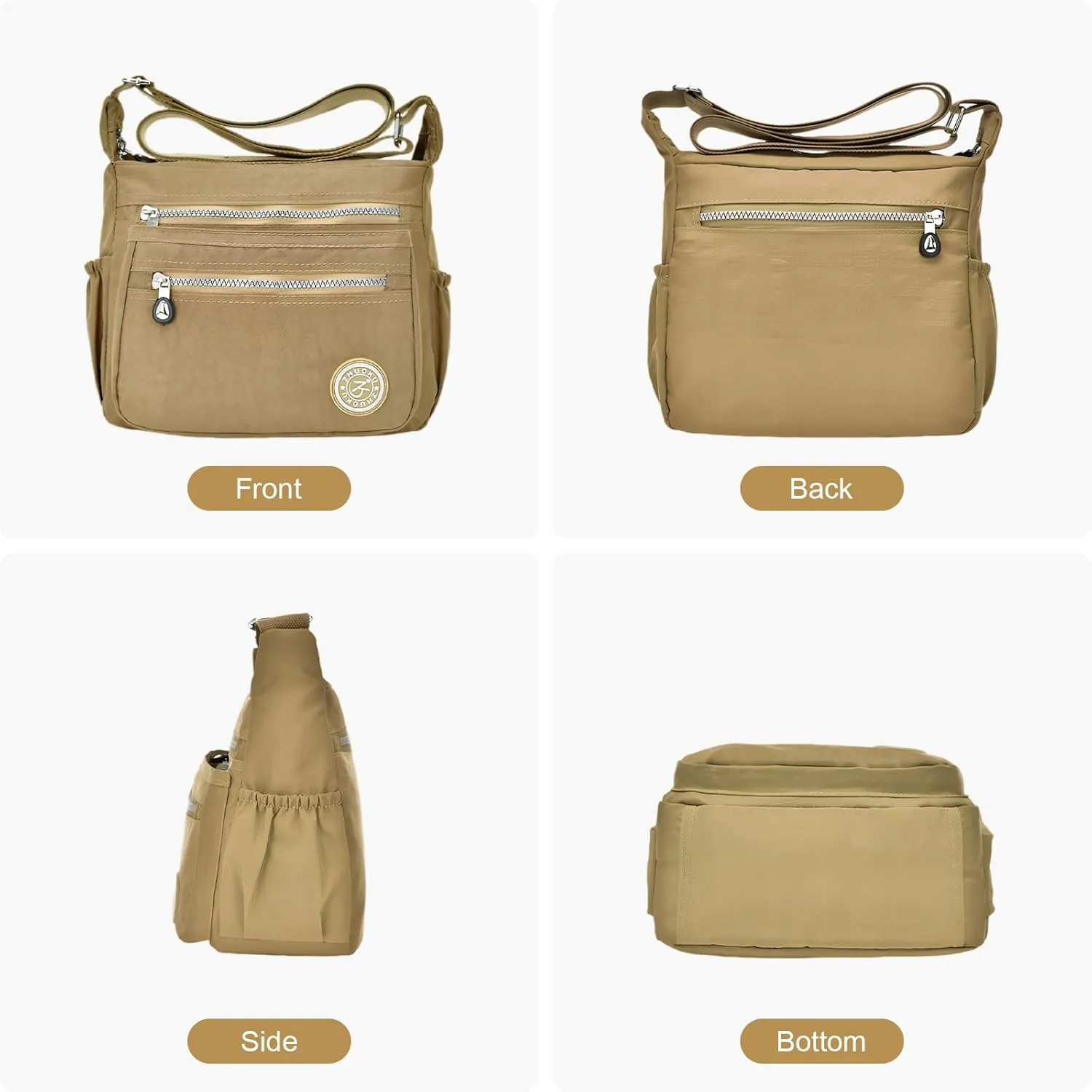 KXF Women's Waterproof Nylon Casual Crossbody Shoulder Messenger Bag Travel Purse Handbag with Multi Pocket