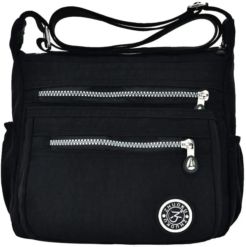KXF Women's Waterproof Nylon Casual Crossbody Shoulder Messenger Bag Travel Purse Handbag with Multi Pocket