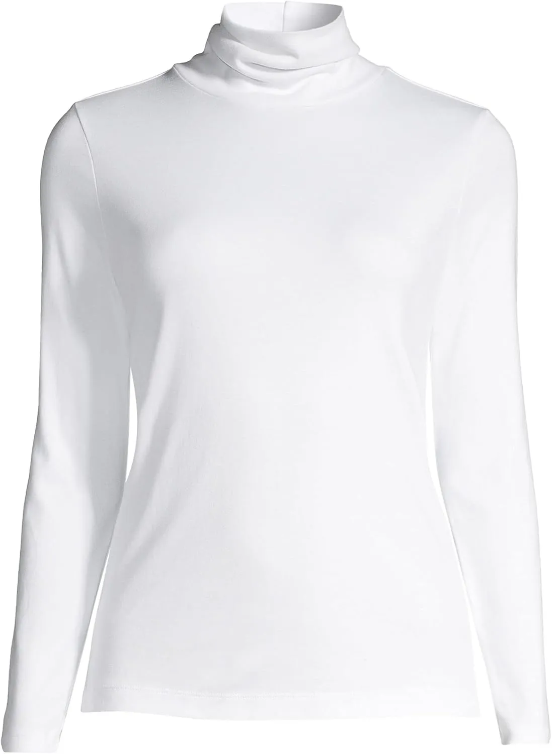 Lands' End Women's American-Grown Supima Cotton Fitted Long Sleeve Turtleneck