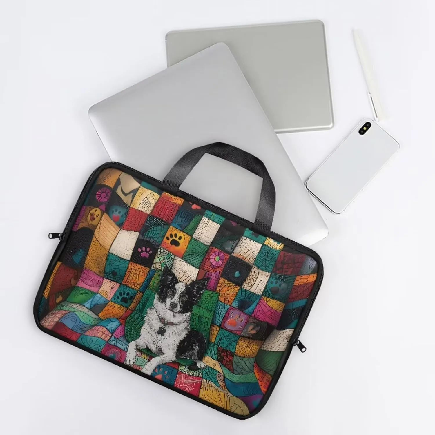 Laptop Bag Case Womens Mens Leather Briefcase Zipper Casual Computer Carrying Bag Cover