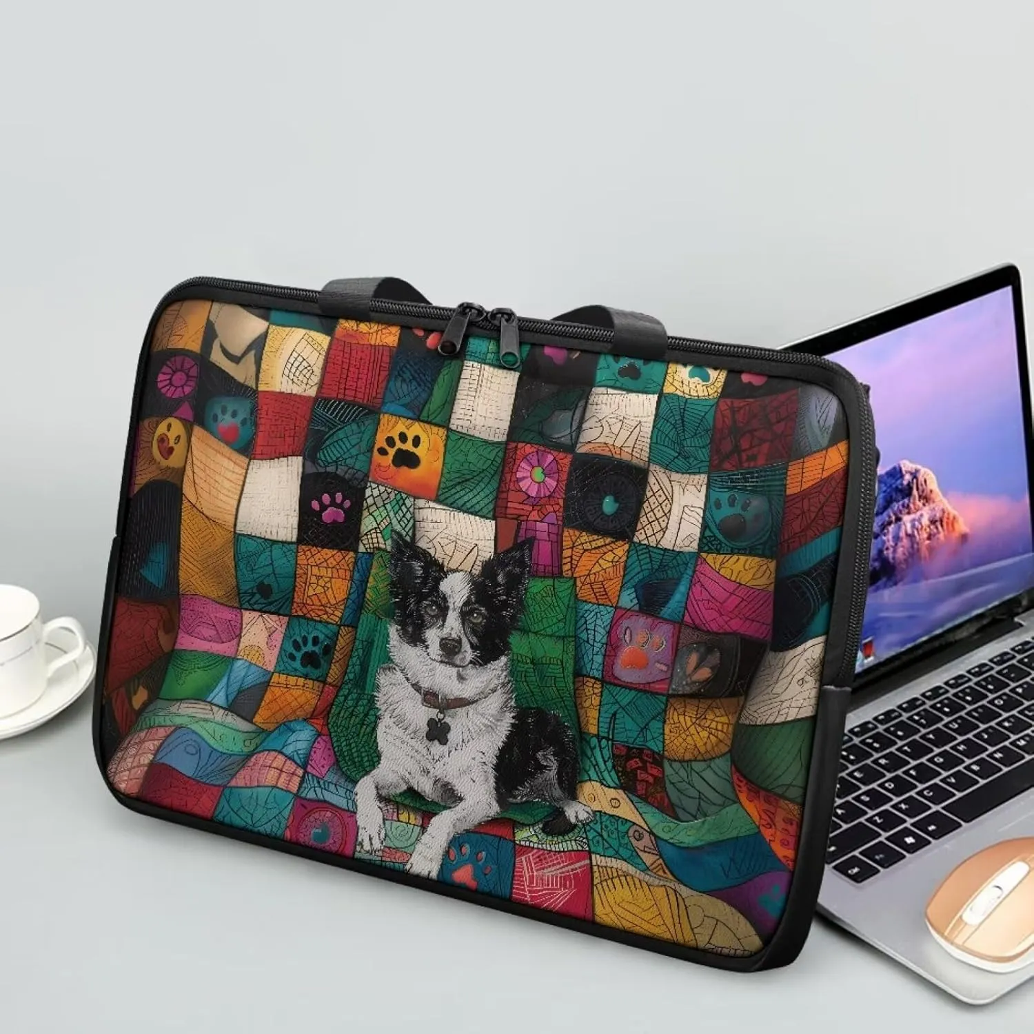 Laptop Bag Case Womens Mens Leather Briefcase Zipper Casual Computer Carrying Bag Cover