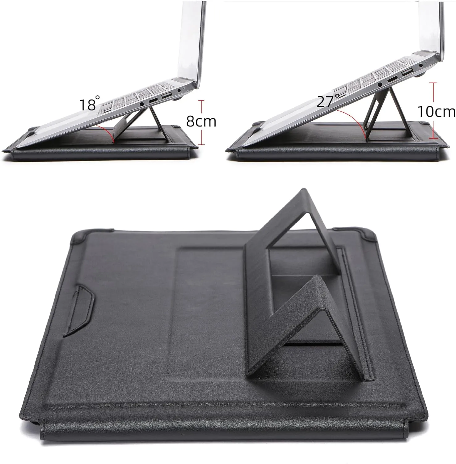 Laptop Sleeve Case with Stand and Mouse Pad 13-14 Inch Laptop Case Chromebook Sleeve Leather Protective Cover for MacBook Pro/Air Dell HP Lenovo ThinkPad Samsung Asus Acer LG Laptops