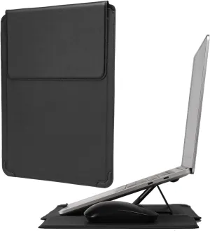 Laptop Sleeve Case with Stand and Mouse Pad 13-14 Inch Laptop Case Chromebook Sleeve Leather Protective Cover for MacBook Pro/Air Dell HP Lenovo ThinkPad Samsung Asus Acer LG Laptops