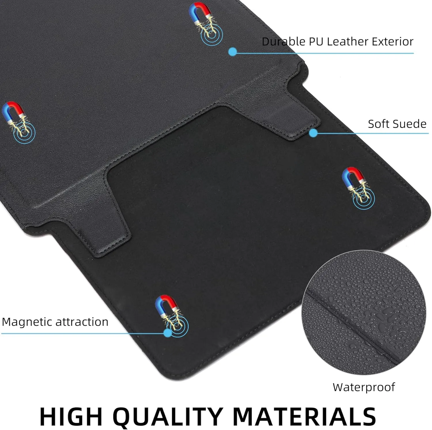 Laptop Sleeve Case with Stand and Mouse Pad 13-14 Inch Laptop Case Chromebook Sleeve Leather Protective Cover for MacBook Pro/Air Dell HP Lenovo ThinkPad Samsung Asus Acer LG Laptops