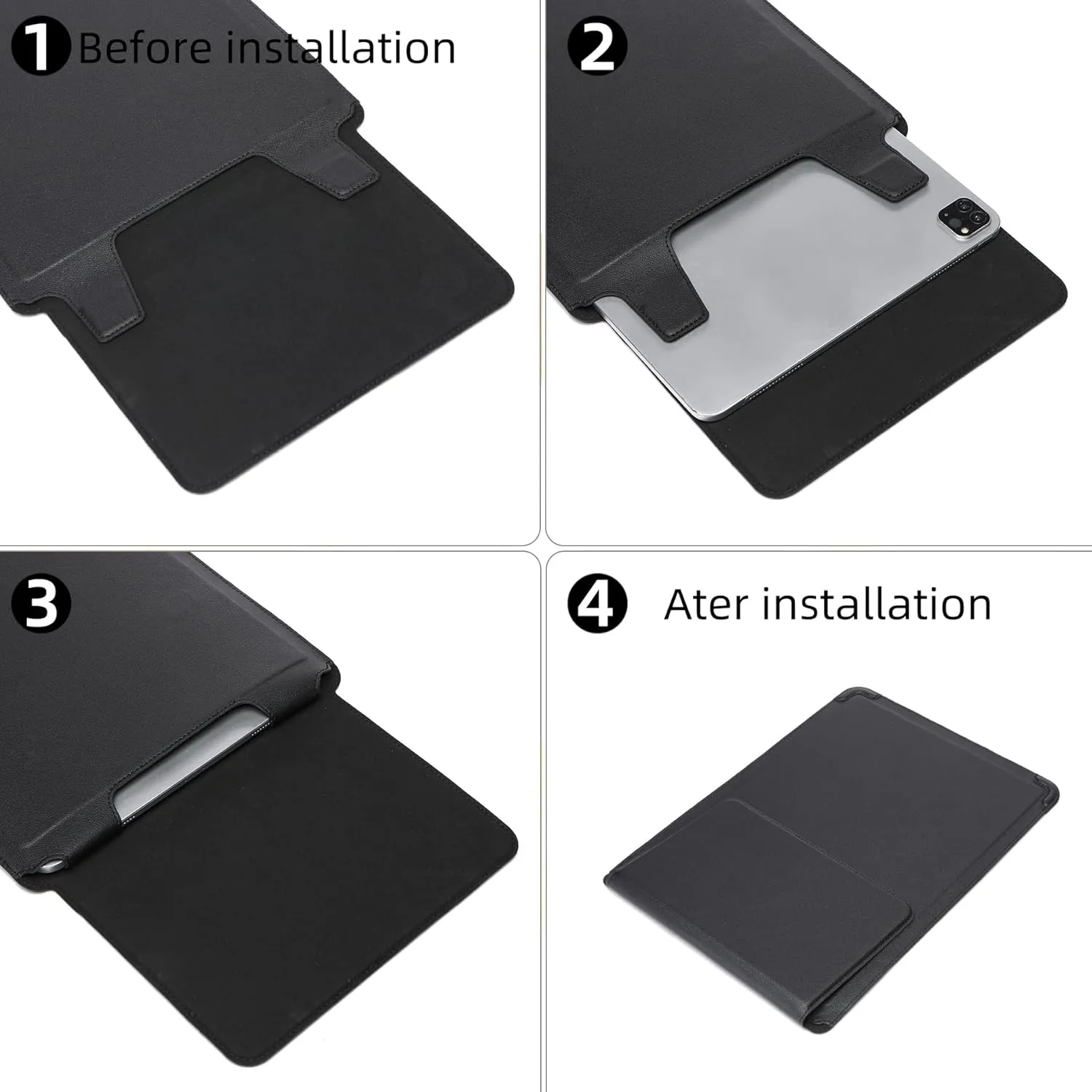 Laptop Sleeve Case with Stand and Mouse Pad 13-14 Inch Laptop Case Chromebook Sleeve Leather Protective Cover for MacBook Pro/Air Dell HP Lenovo ThinkPad Samsung Asus Acer LG Laptops