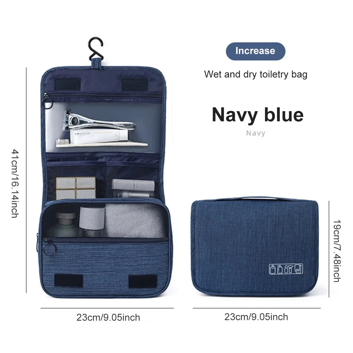 Large Capacity Travel Toiletry Bag - Multifunctional Portable Cosmetic Organizer