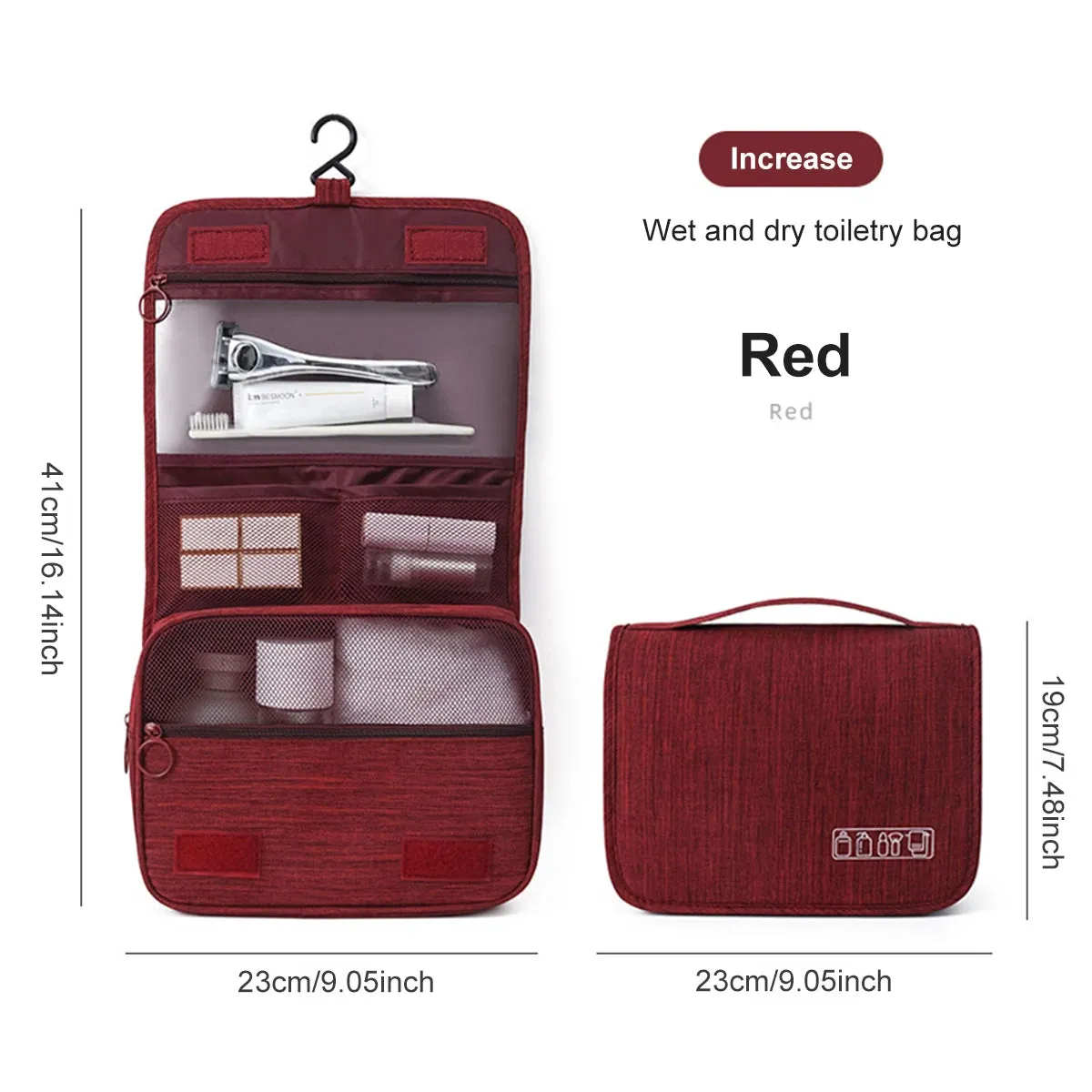 Large Capacity Travel Toiletry Bag - Multifunctional Portable Cosmetic Organizer