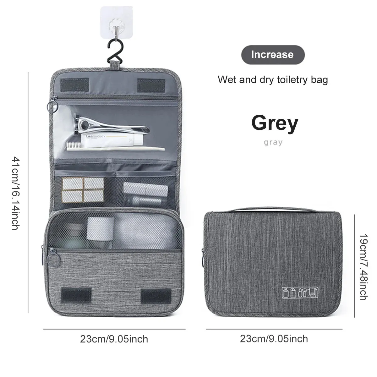 Large Capacity Travel Toiletry Bag - Multifunctional Portable Cosmetic Organizer