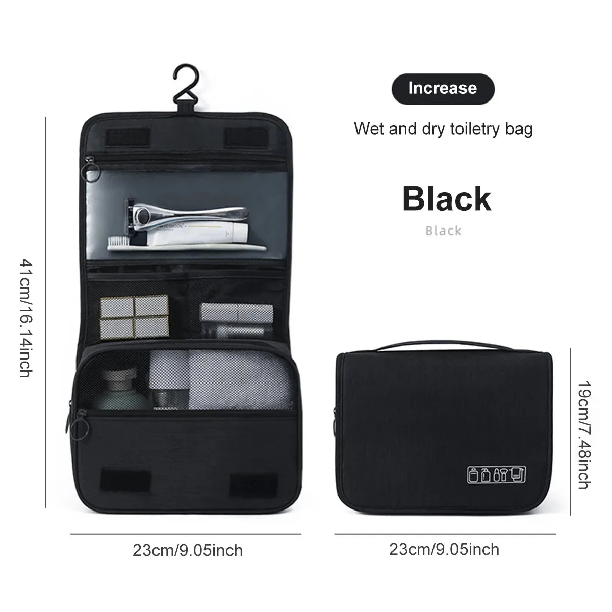 Large Capacity Travel Toiletry Bag - Multifunctional Portable Cosmetic Organizer