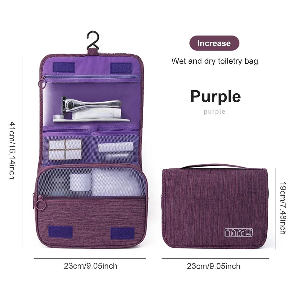 Large Capacity Travel Toiletry Bag - Multifunctional Portable Cosmetic Organizer