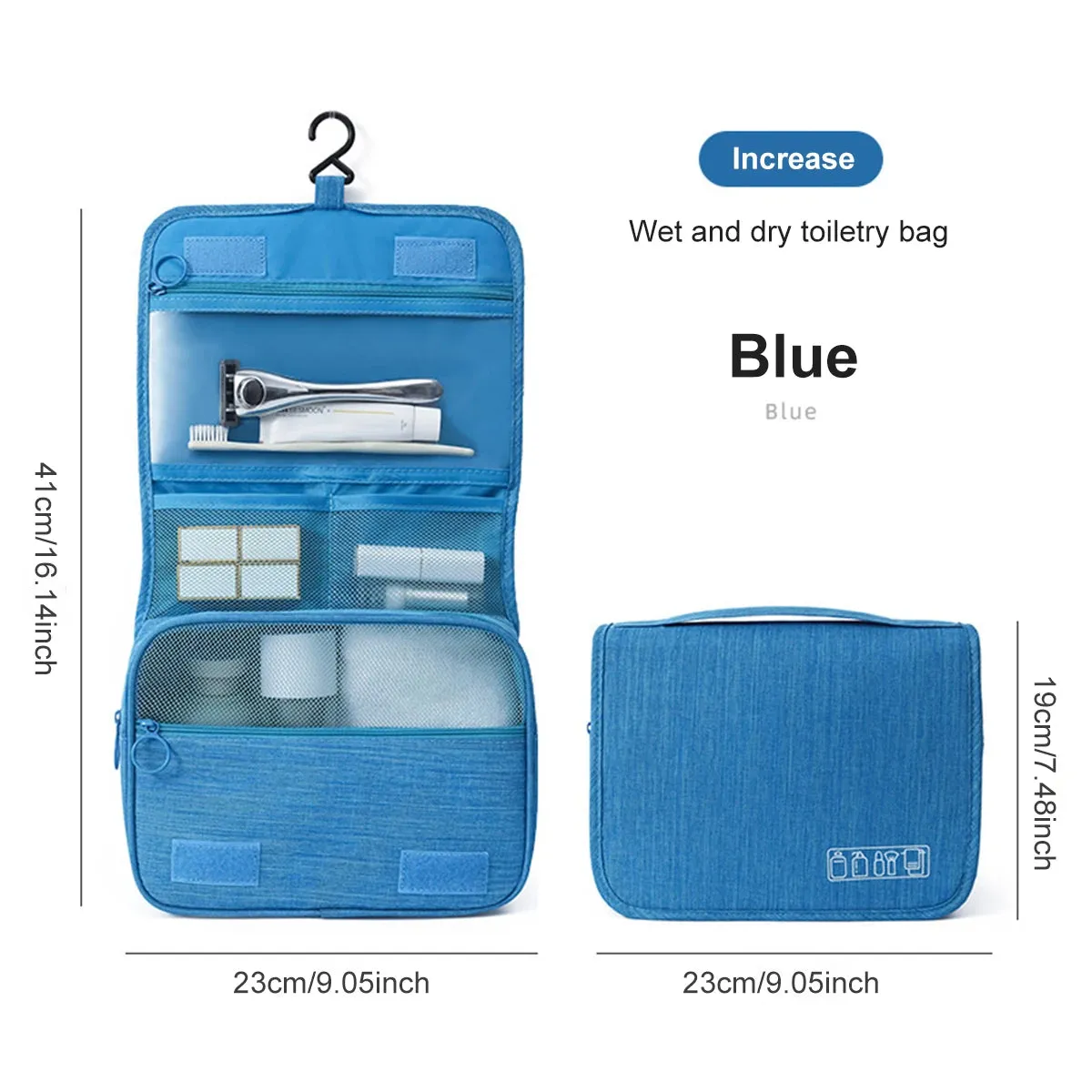 Large Capacity Travel Toiletry Bag - Multifunctional Portable Cosmetic Organizer