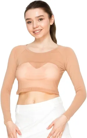 Large Golf Cooling Innerwear Women UV Protection Base Layer Inner Top Shirt Long Sleeves Crew Neck Skin