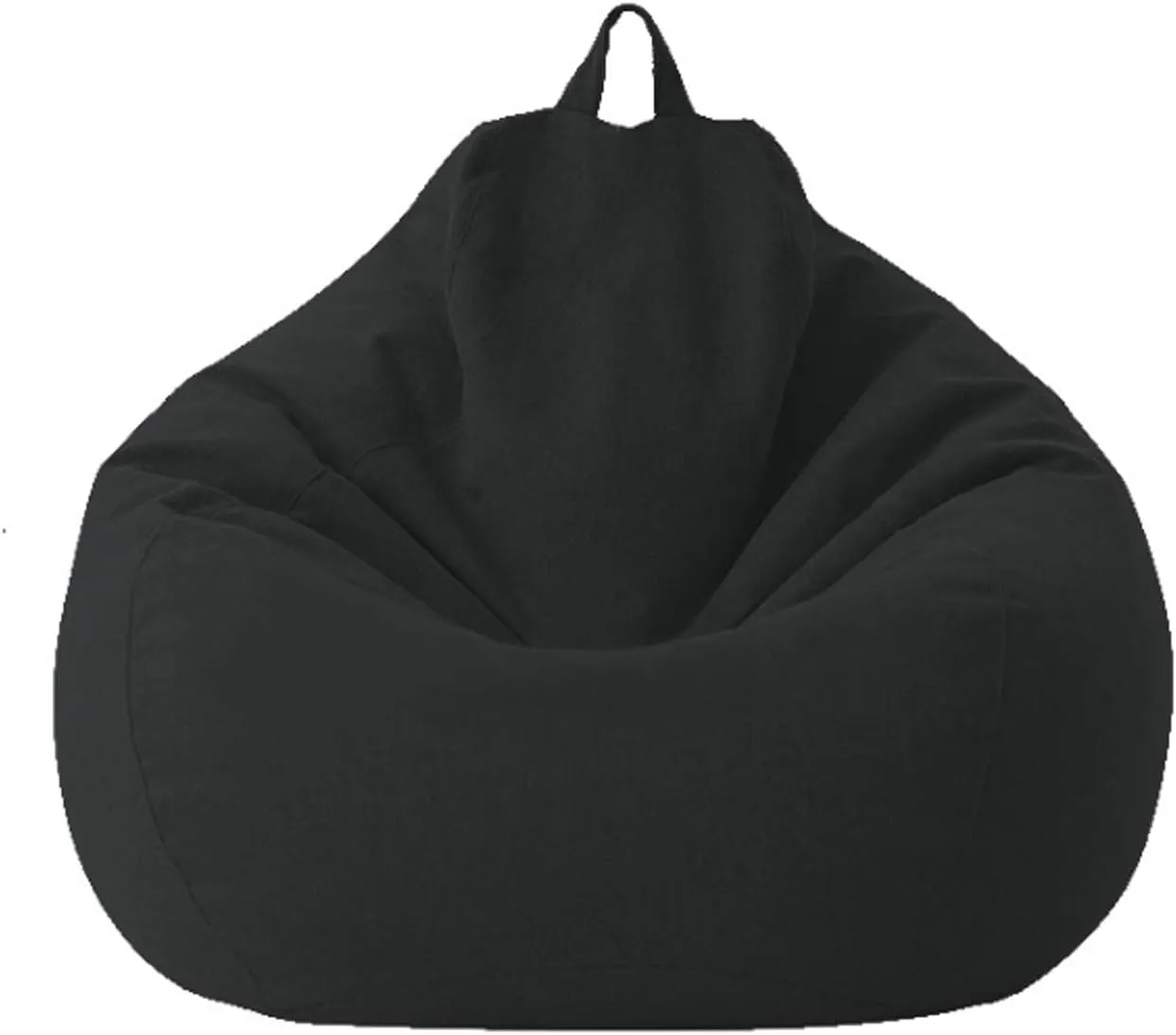 Lazy Sofa Cover Without Filler for Adults and Children Armchair Cover Complies with Ergonomic Design with Hidden Zip Design 3 Sizes,Black,S