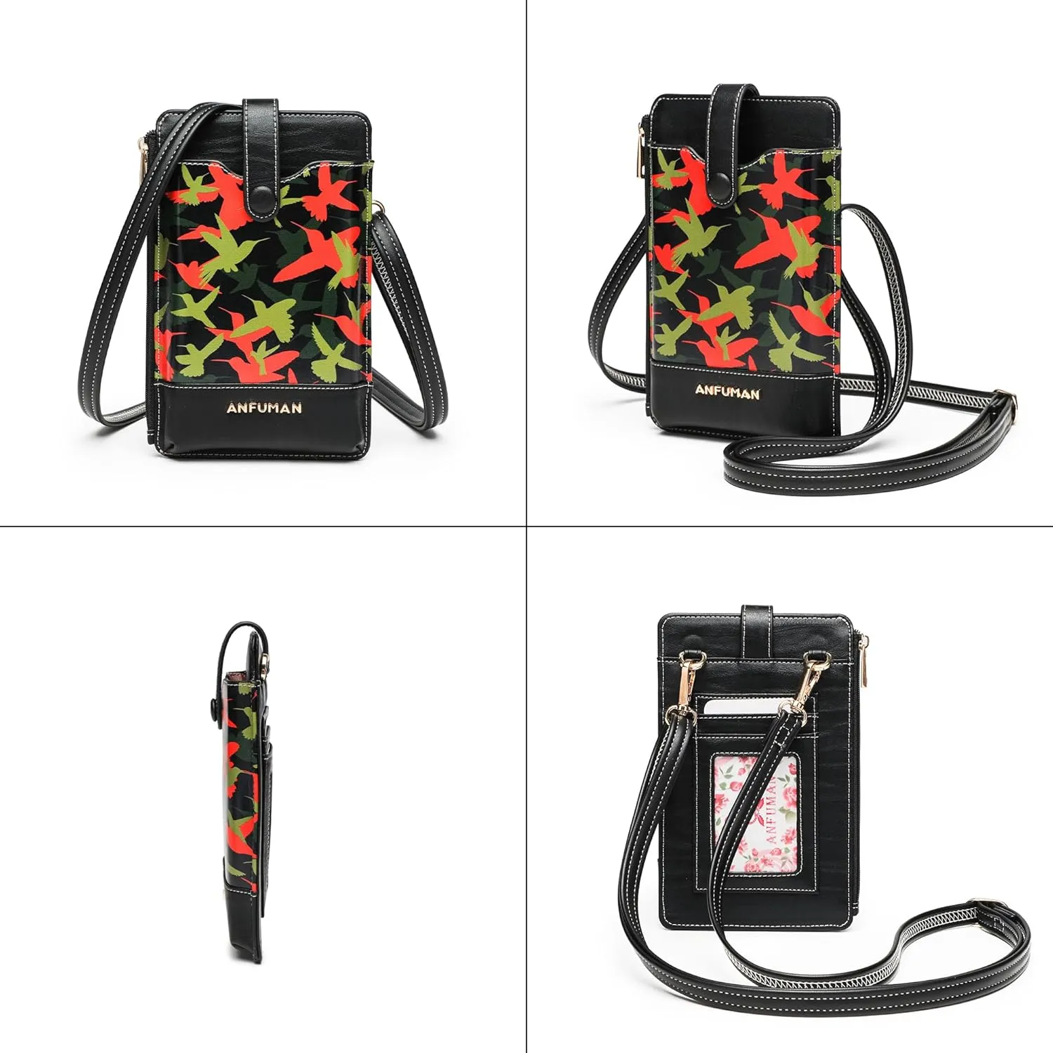 Leather Small Crossbody Bags for Women Designer Cell Phone Bag Wallet Purses Adjustable Strap