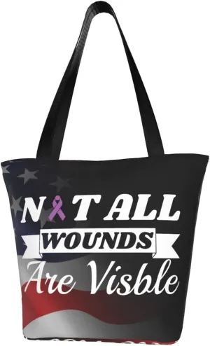 Leiomyosarcoma Awareness Not All Wounds Are Visible Fashion Shoulder Bag Large Capacity For Man Or Woman