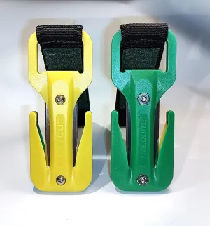 Lemon n Lime Trilobite w/Black Handle & Green Loop in a Harness Pouch.