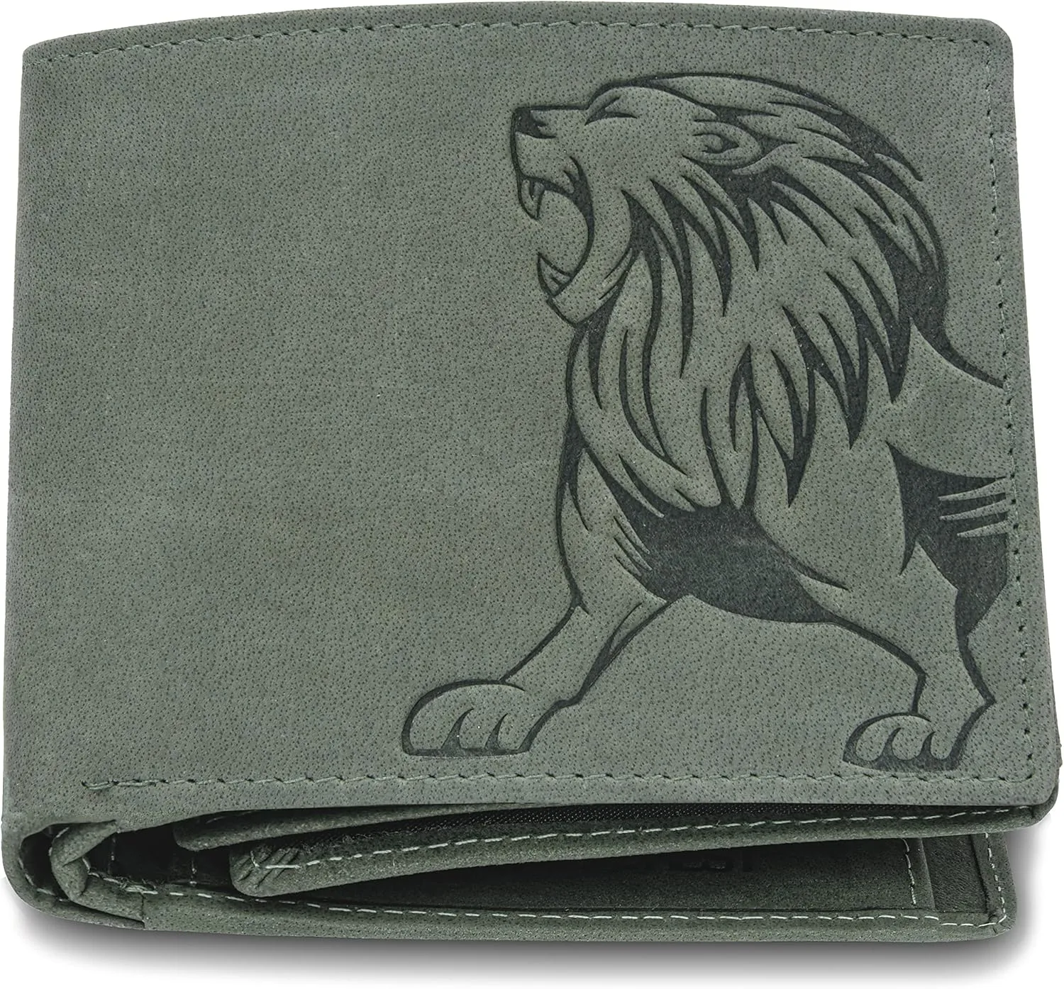 Leo Leather Wallet for Men, Vintage Green, Two Fold Wallet