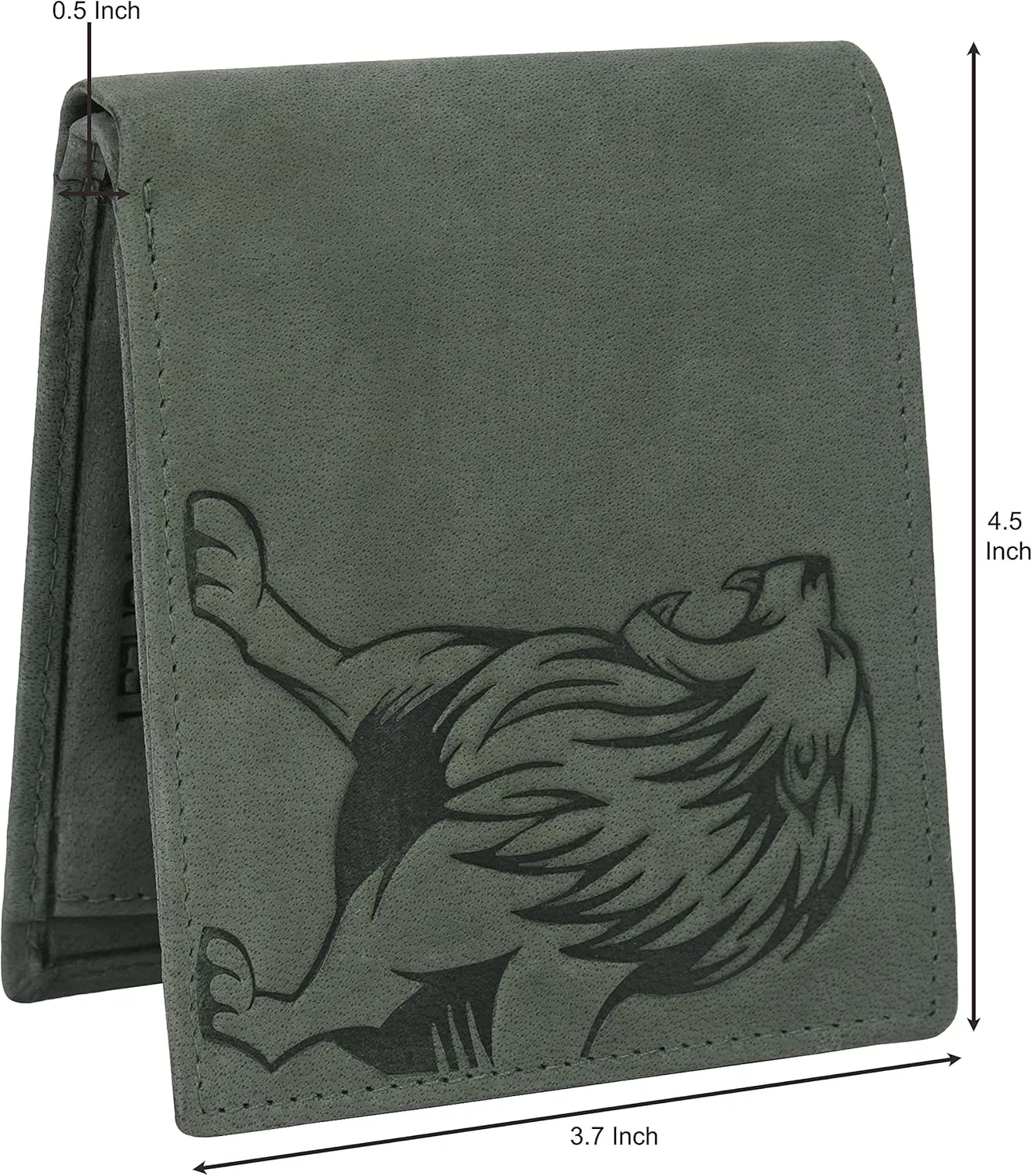 Leo Leather Wallet for Men, Vintage Green, Two Fold Wallet