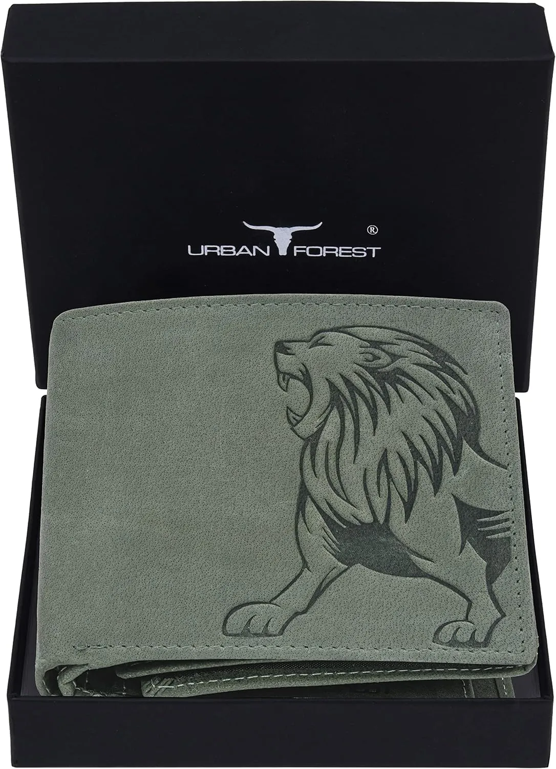 Leo Leather Wallet for Men, Vintage Green, Two Fold Wallet