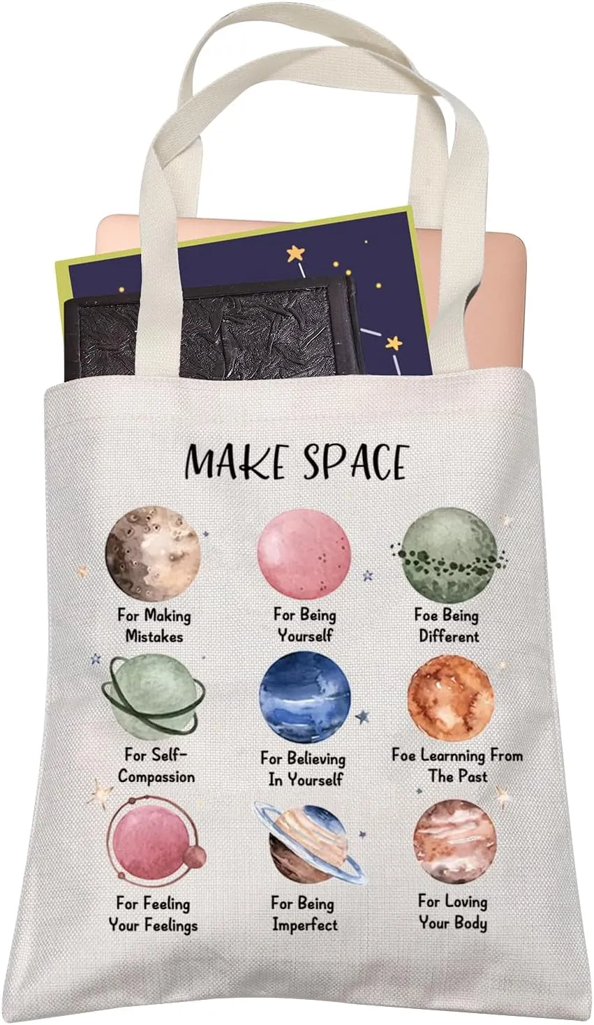 LEVLO CBT Counsellor Teacher Psychologist Graduation Gift Make Space Mental Health Shopping Bag