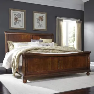 Liberty Furniture Industries Rustic Traditions King Sleigh Bed, Cherry