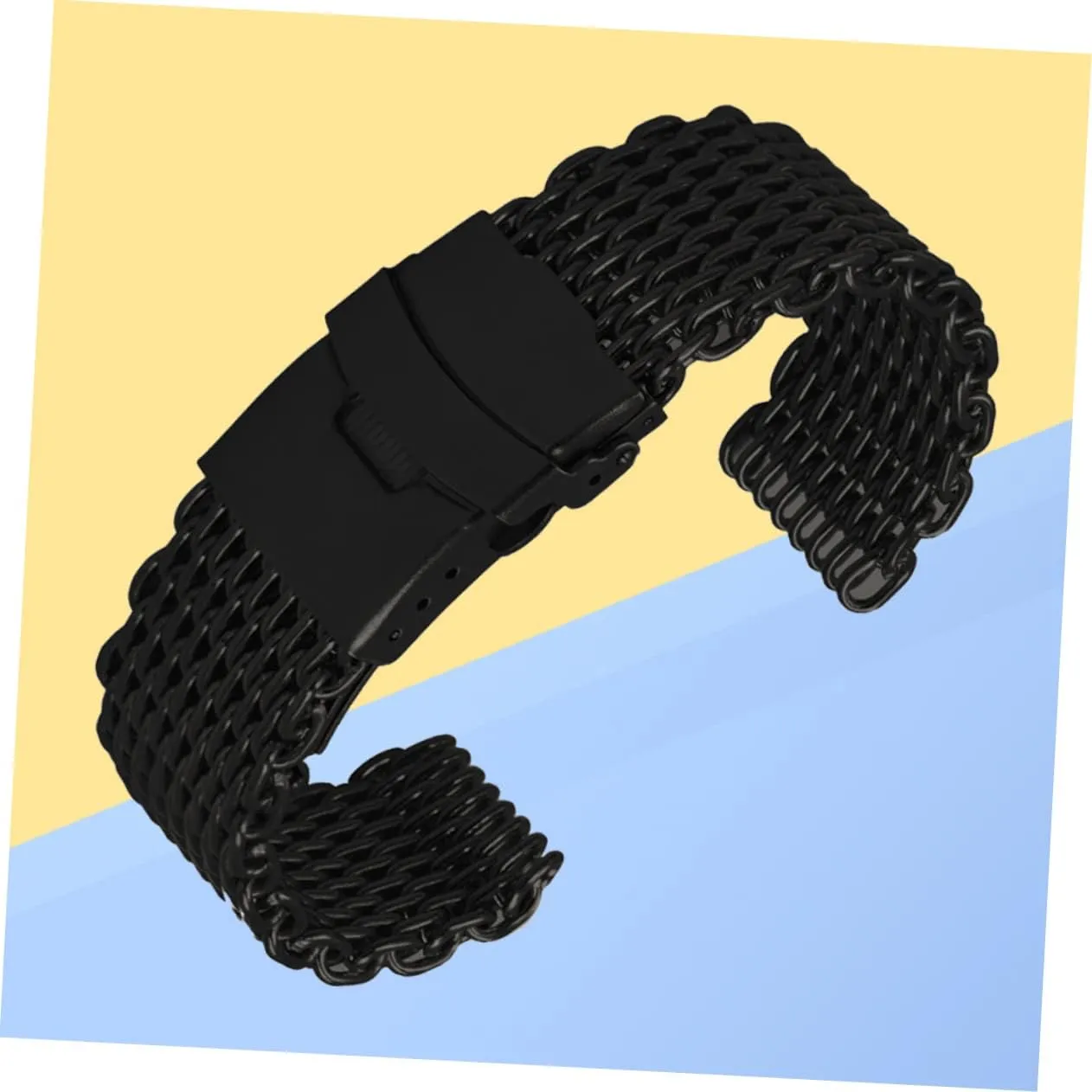 LIFKOME 2pcs Metal Watchband Stainless Watch Strap Shark Mesh Watch Band Mesh Watchband Stainless Steel