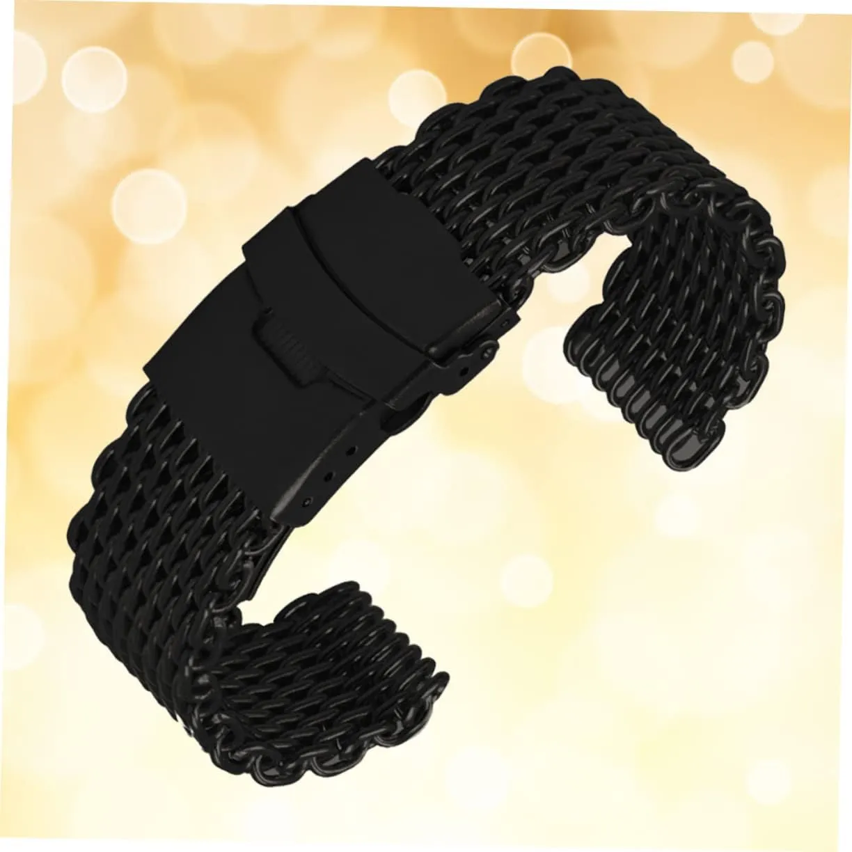 LIFKOME 2pcs Metal Watchband Stainless Watch Strap Shark Mesh Watch Band Mesh Watchband Stainless Steel