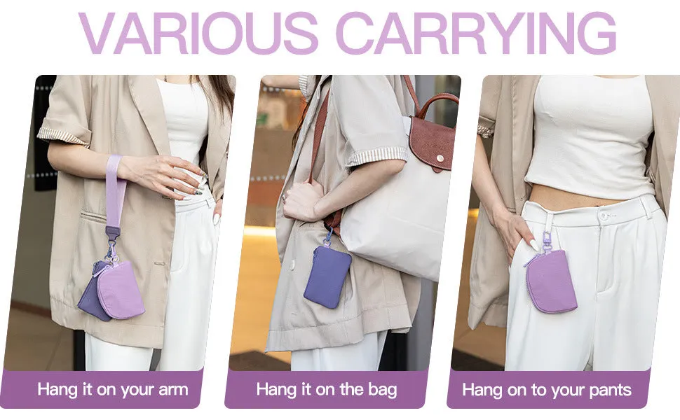 Light gray Stylish Mini Wristlet Wallet - Nylon, Multi-Compartment Design