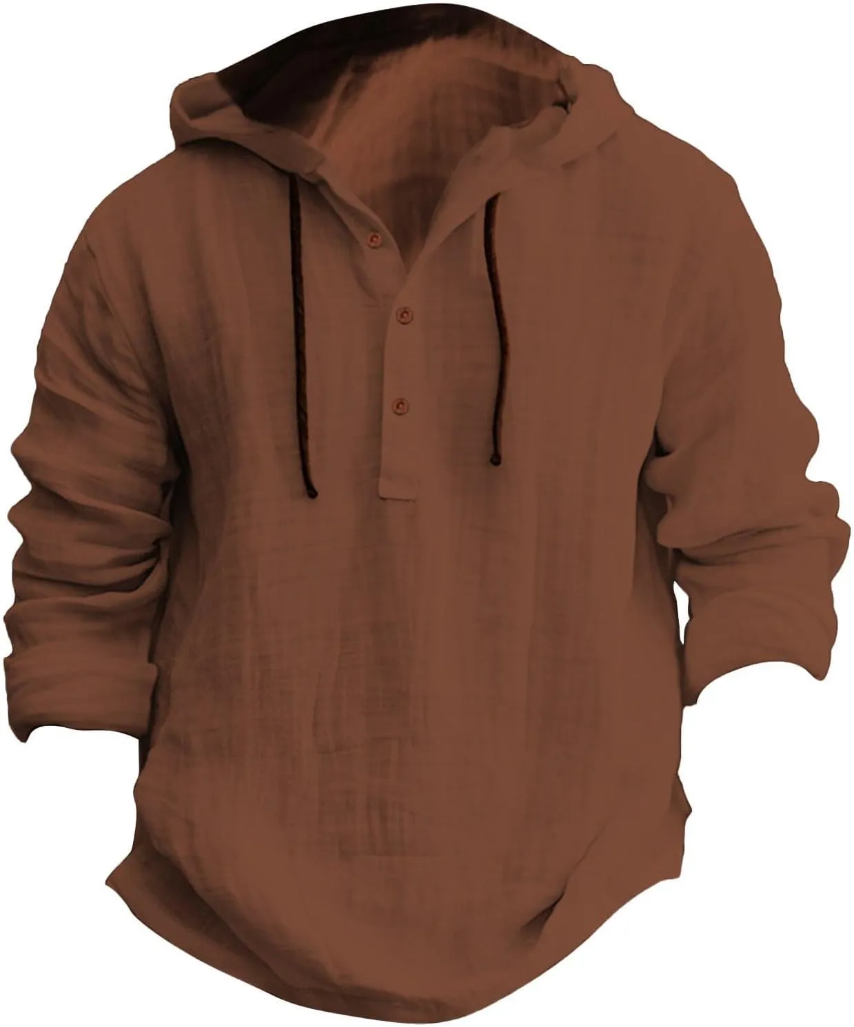 Linen Shirts for Men Lightweight Hoodie Casual Long Sleeve Loose Fit Breathable Sports Button Big Tall Party Tops