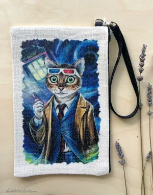 Linen Wallet "Doctor Mew"