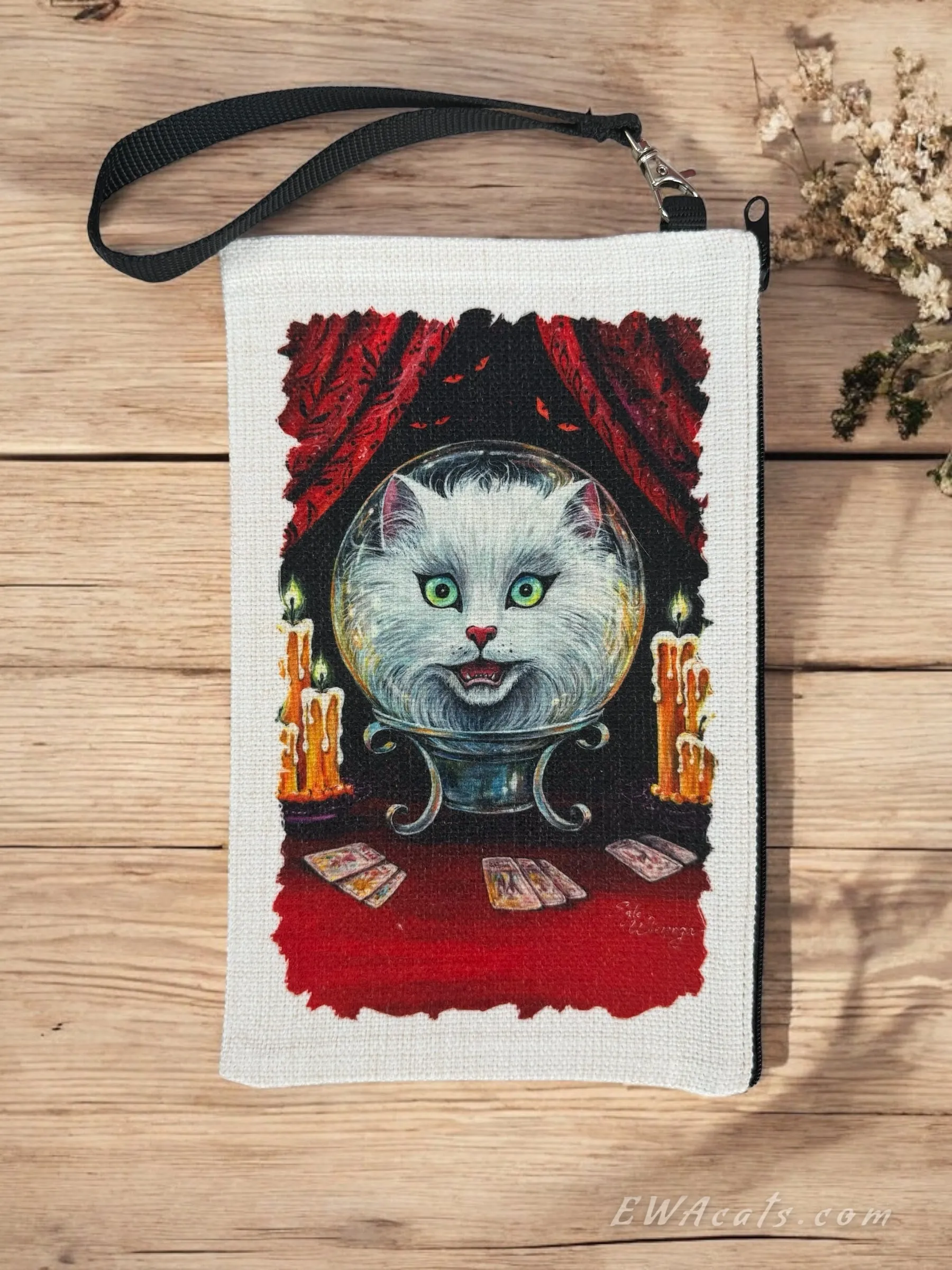 Linen Wallet "Meowdame Leota"