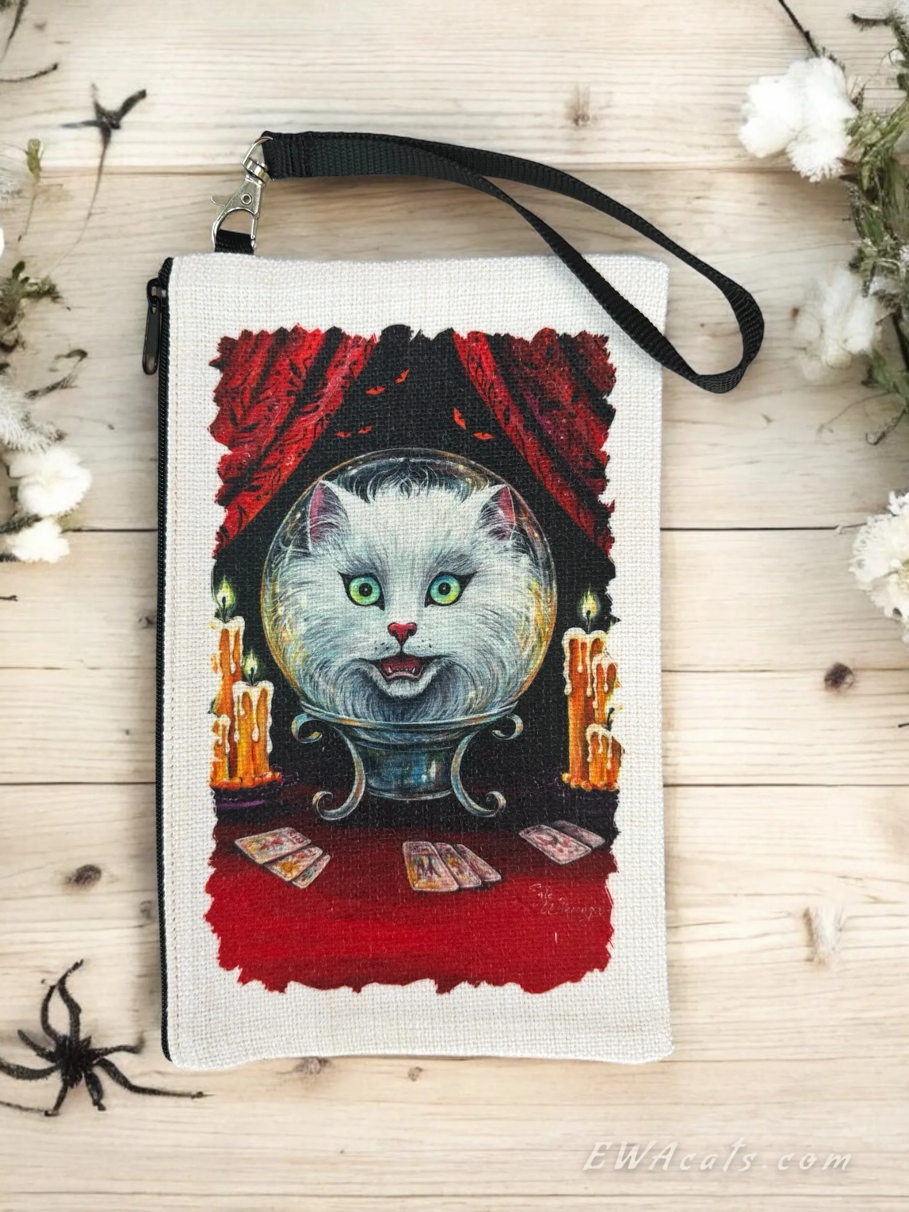 Linen Wallet "Meowdame Leota"