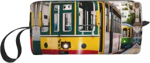 lisbon tram print Travel Cosmetic Bag Gifts for Women Portable Make Up Bags for Women Mother Sister