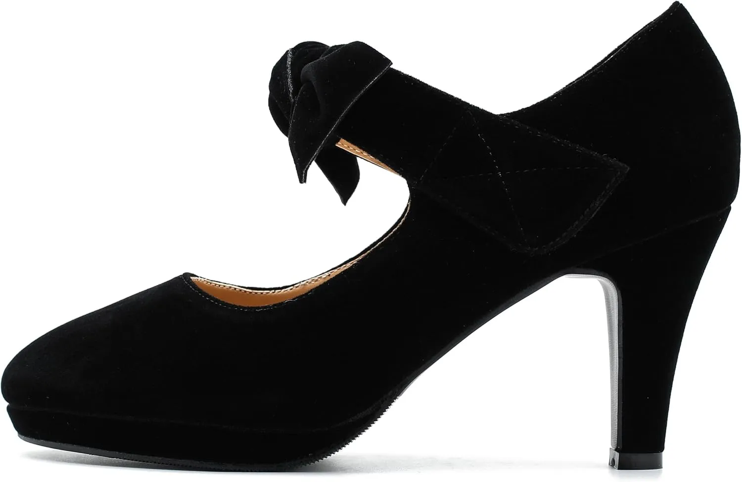 LIURUIJIA Women's Bow Platform Heels Mary Jane Pumps Ladies Sexy Cute Dressy Shoes for Wedding Work Party