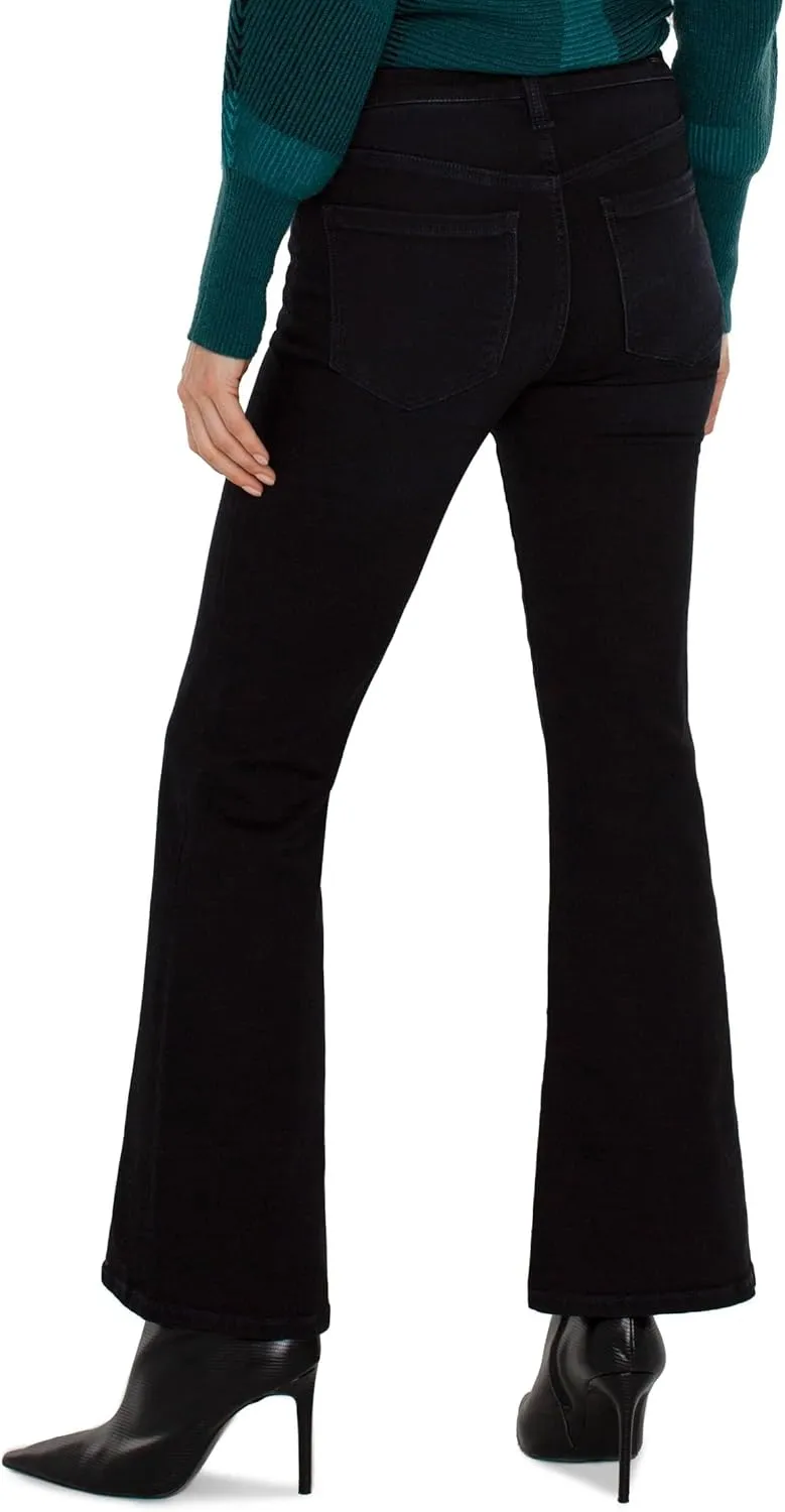 Liverpool Women's Hannah Flare Mid Rise Blue Black Denim in Apollo