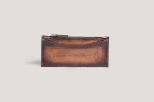 Long Zipper Card Holder Java Brown