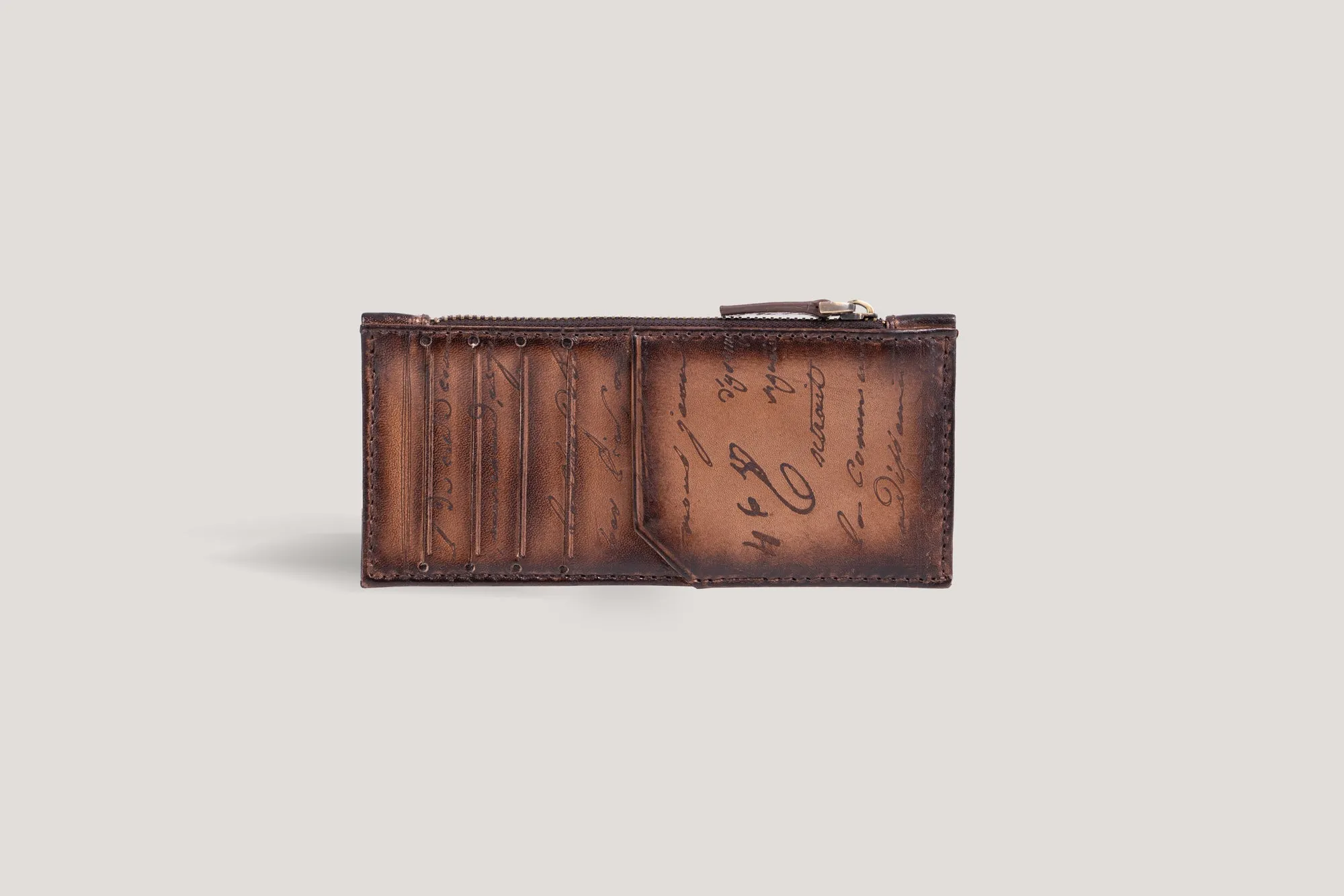 Long Zipper Card Holder Java Brown