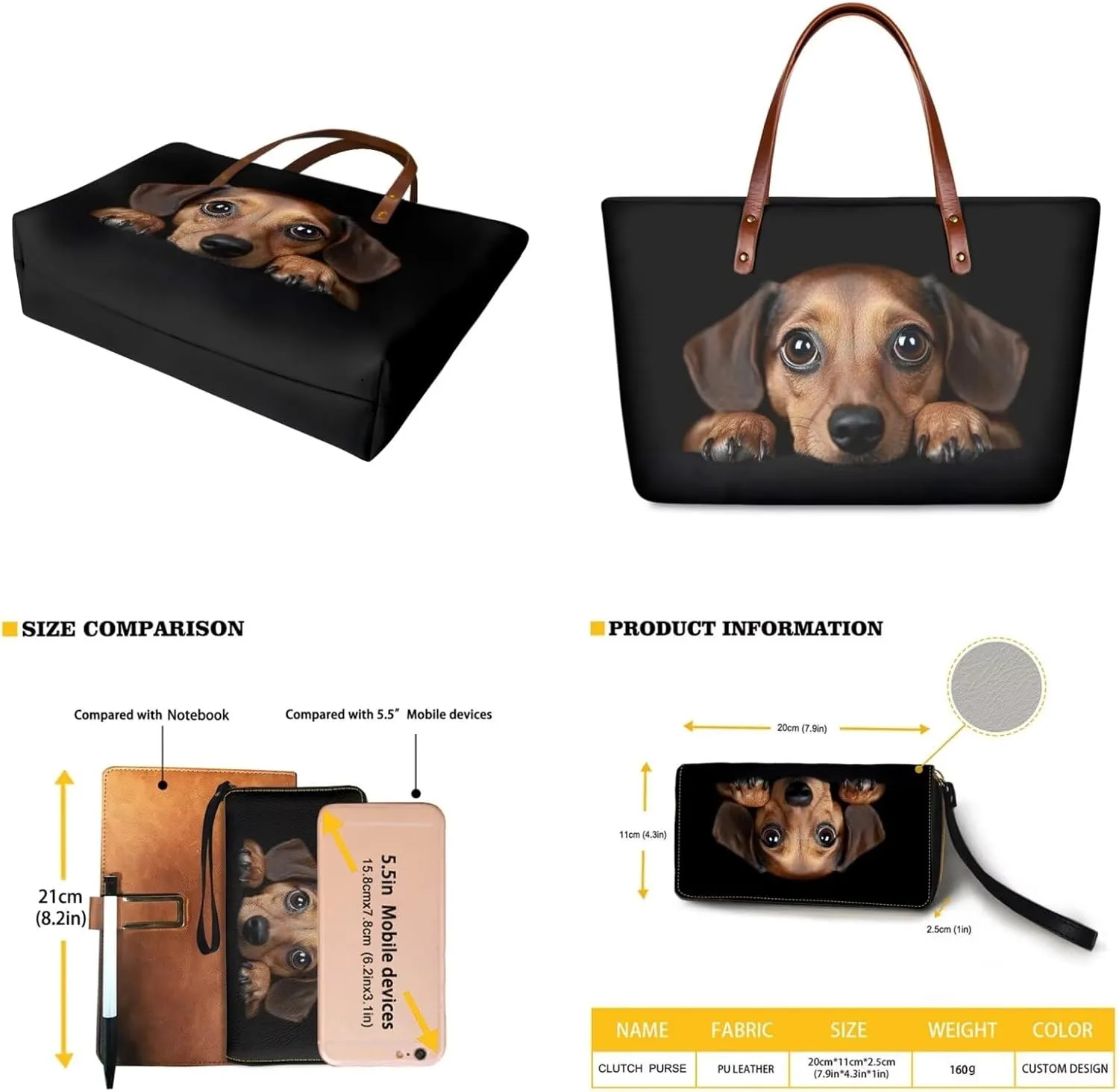 Lotusorchid 2 Pcs Top Handle Bags for Women, Large Tote Shoulder Bag Satchel Handbag with Matching Wallet Gift for Mom Wife